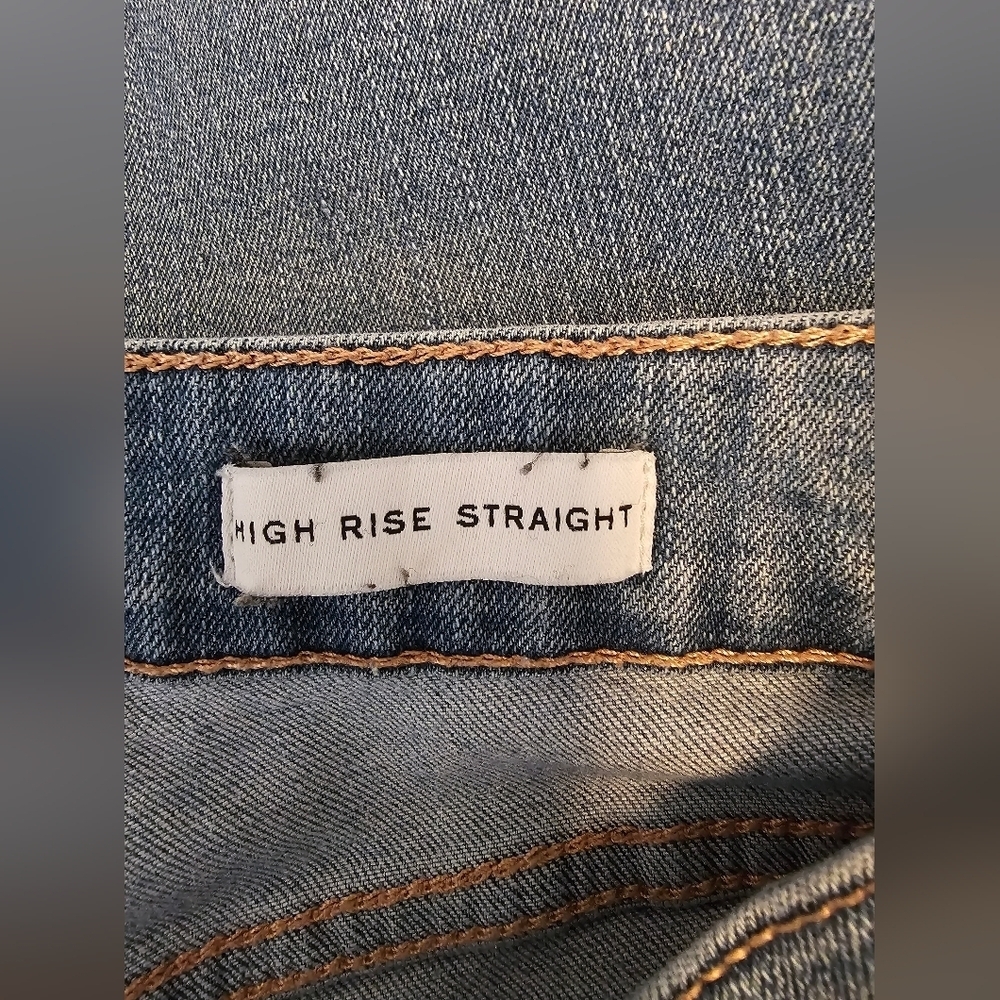 FRAYED JEANS High Rise Straight Jeans - Picture 5 of 7